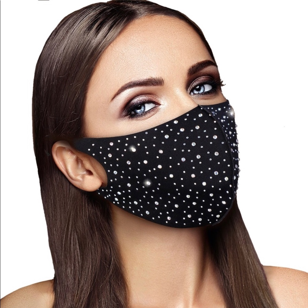 Sparkly Rhinestones Reusable Fashion Face Mask - Picture 12 of 12